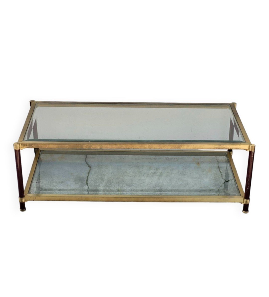 Elegant Brass Coffee Table In The Style Of Maison Jansen, 1970s-photo-2