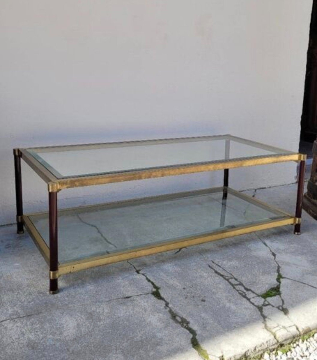 Elegant Brass Coffee Table In The Style Of Maison Jansen, 1970s-photo-4