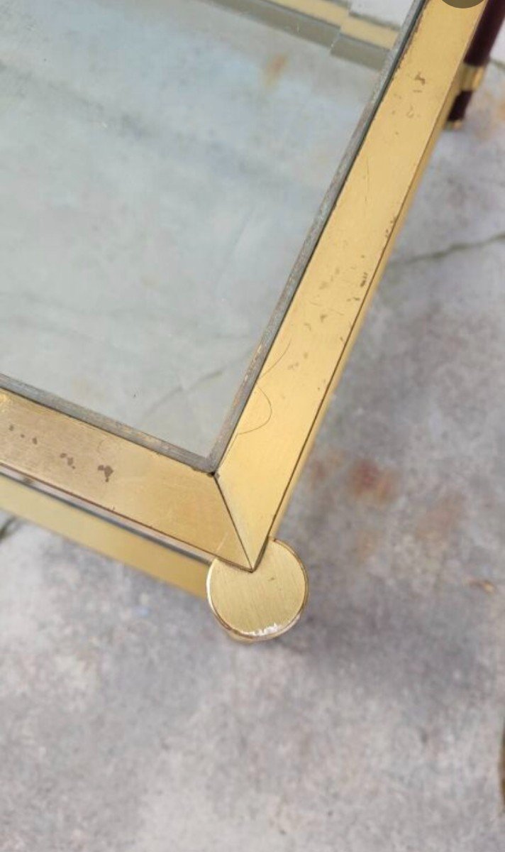 Elegant Brass Coffee Table In The Style Of Maison Jansen, 1970s-photo-4