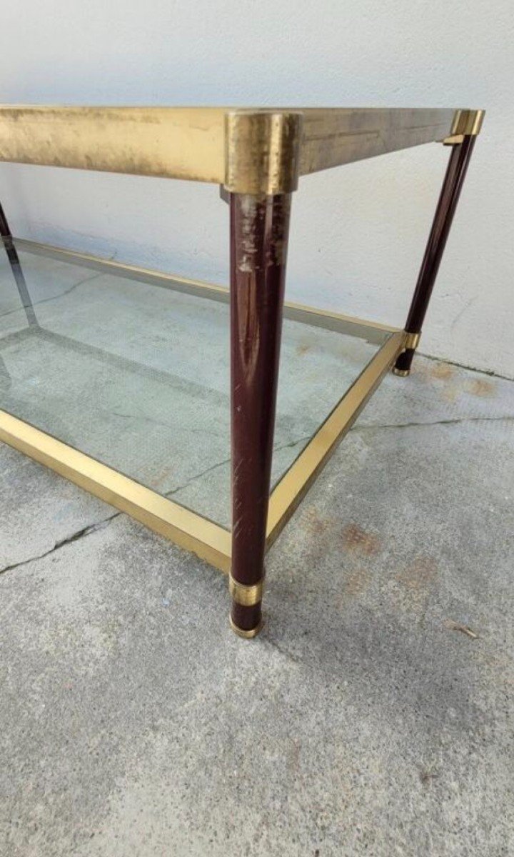 Elegant Brass Coffee Table In The Style Of Maison Jansen, 1970s-photo-8