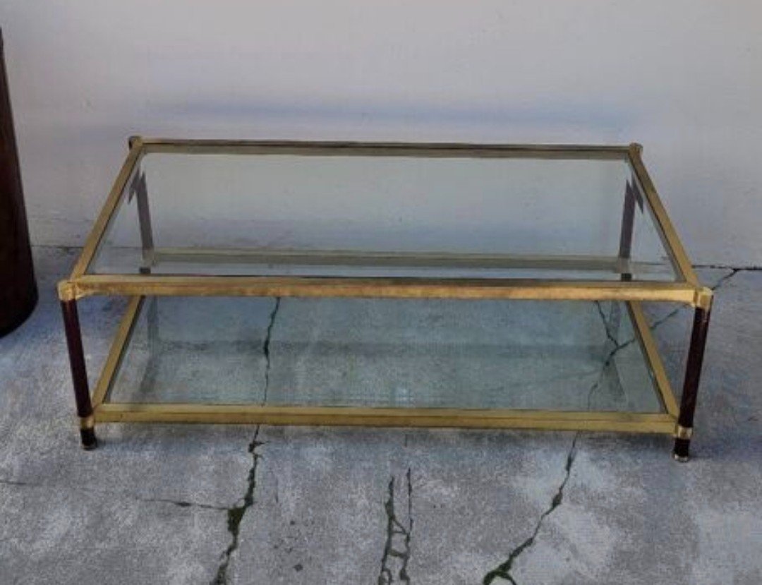 Elegant Brass Coffee Table In The Style Of Maison Jansen, 1970s