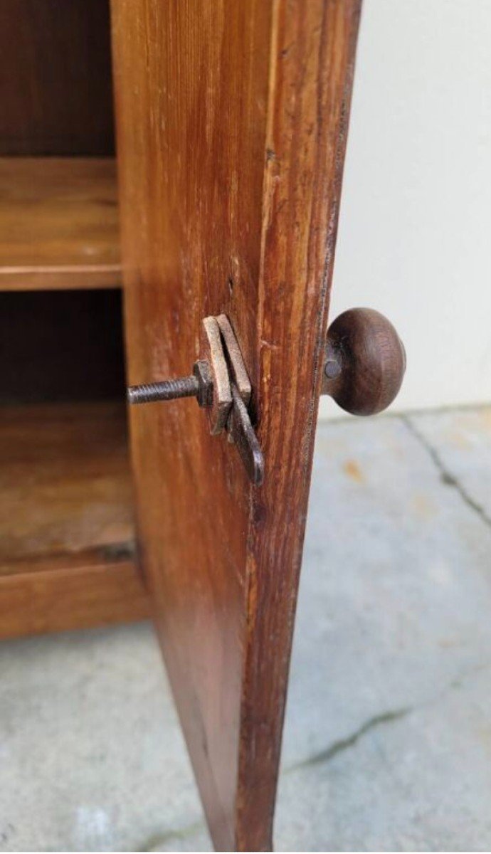 Elegant Empire Period Bedside Table Or Nightstand With Detached Columns In Walnut 19th Century -photo-1