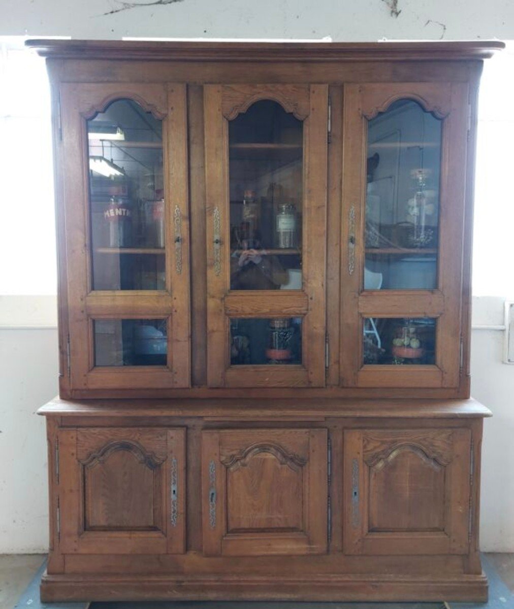 Magnifique Bibliothèque Vitrine Deux Coups, Fabrication Artisanale De Qualité 1950 éstampillé.