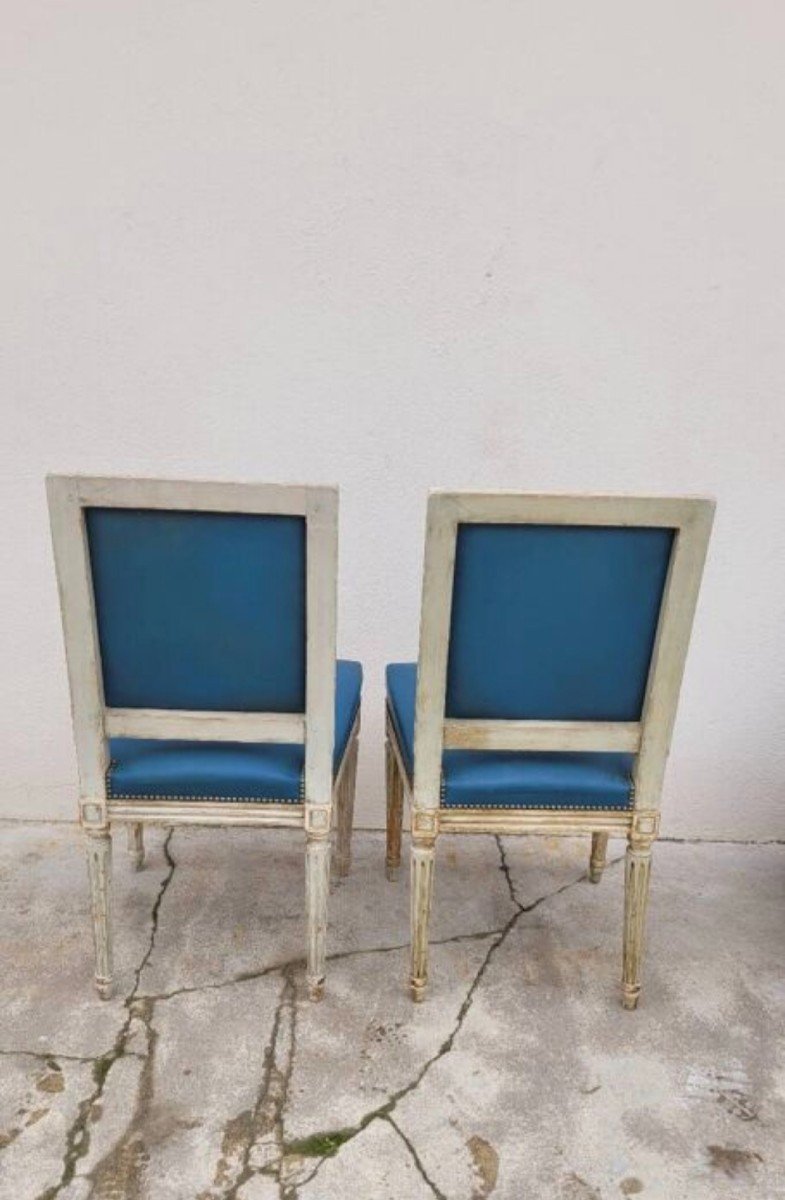 Pair Of Antique Patinated Louis XVI Style Chairs -photo-8