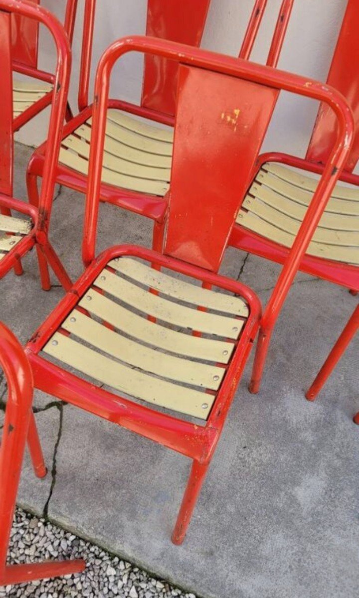 Serie De 12 Chaises De Bistrot Tolix De Xavier Pauchard -photo-3