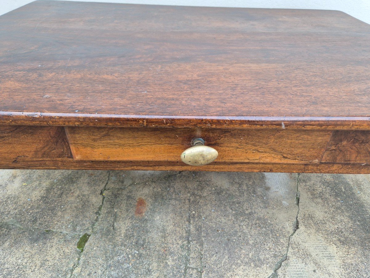 Table Basse De Ferme Rustique En Noyer Massif Ancienne -photo-6