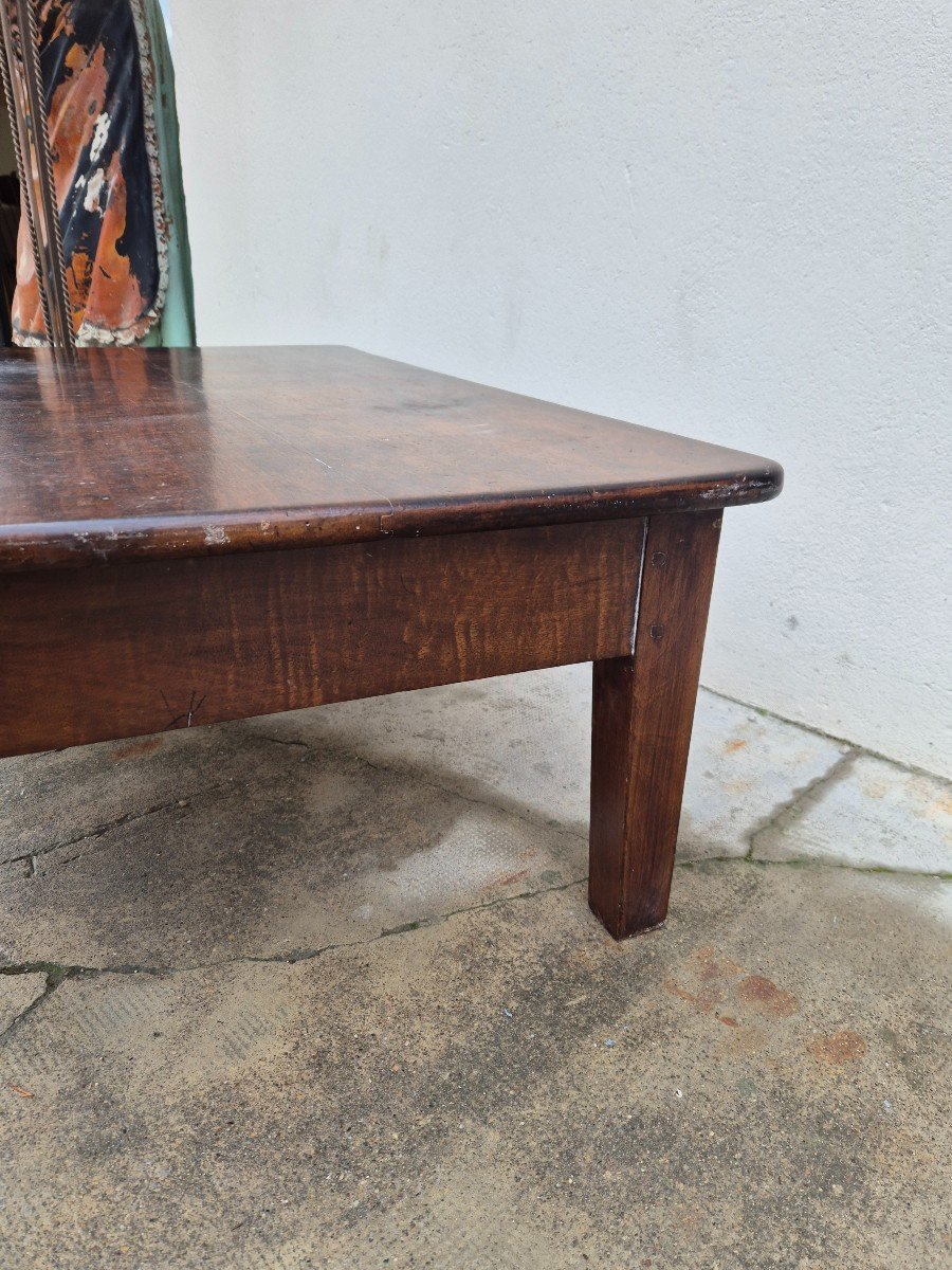 Table Basse De Ferme Rustique En Noyer Massif Ancienne -photo-8