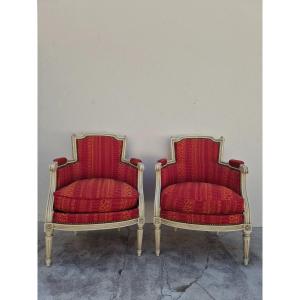 Pair Of Louis XVI Style Bergère Armchairs