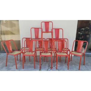 Serie De 12 Chaises De Bistrot Tolix De Xavier Pauchard 