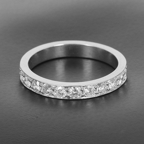 Semi-diamond Wedding Band In Platinum Featuring 12 Brilliant Cut Diamonds - B10325-photo-2