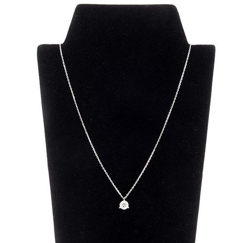 Collier Solitaire  En Or Blanc 750‰  Et Diamant Taille Brillant De 1ct (estimé H/i-s)- B10445-photo-2