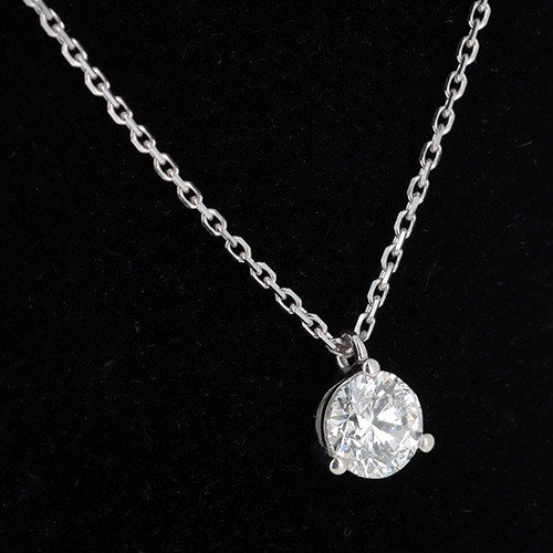 Solitaire Necklace In 750‰ White Gold And 1ct Brilliant Cut Diamond (estimated H/is) - B10445-photo-3