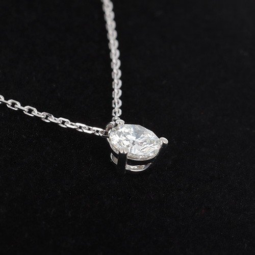 Solitaire Necklace In 750‰ White Gold And 1ct Brilliant Cut Diamond (estimated H/is) - B10445-photo-4