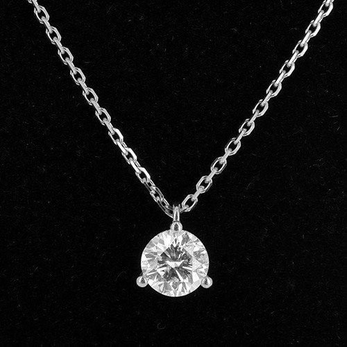 Collier Solitaire  En Or Blanc 750‰  Et Diamant Taille Brillant De 1ct (estimé H/i-s)- B10445