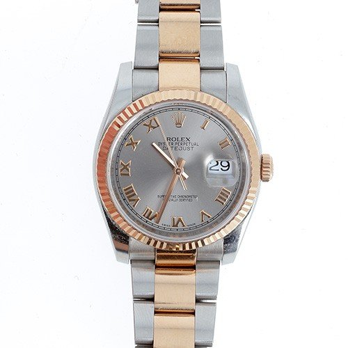 Rolex Oyster Datejust 116231 Watch In Rose Gold And Steel, Oyster Bracelet - B10446-photo-3