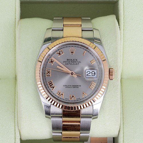 Rolex Oyster Datejust 116231 Watch In Rose Gold And Steel, Oyster Bracelet - B10446-photo-4