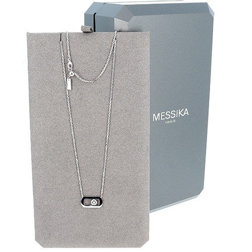 Messika  Collier So Move En Or Blanc 750 ‰ Présentant 0,12 Ct De Diamants G/vs - B10505 -photo-2