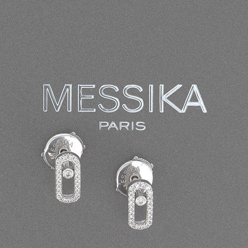 Messika, Boucles d'Oreilles Move Uno En Or Blanc 750 ‰ Présentant 0,18 Ct De Diamants - B10504-photo-1