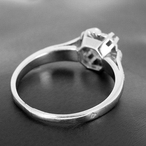 Solitaire En Platine Présentant Un Diamant Taille Brillant De 0,50 Ct (estimé H-vs) -B10498-photo-3