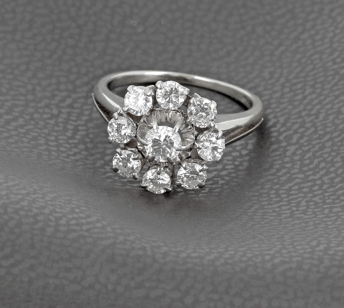 Bague Marguerite Or Blanc 750 ‰ - B10027