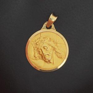 Christ Ecce Homo Medal In 750‰ Yellow Gold - B10444