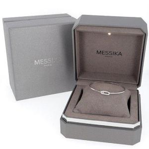 Messika Bracelet Jonc Flex Move Uno  En Or Blanc 750 ‰ Pavé Diamants Pm Taille M - B10488