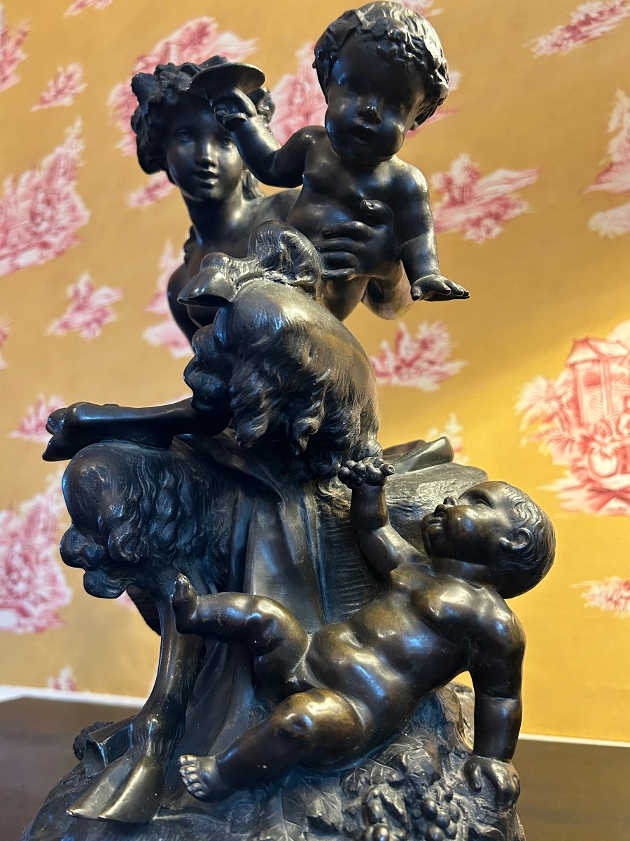 D’après Clodion , Paire De Bronzes « bacchanales »-photo-6