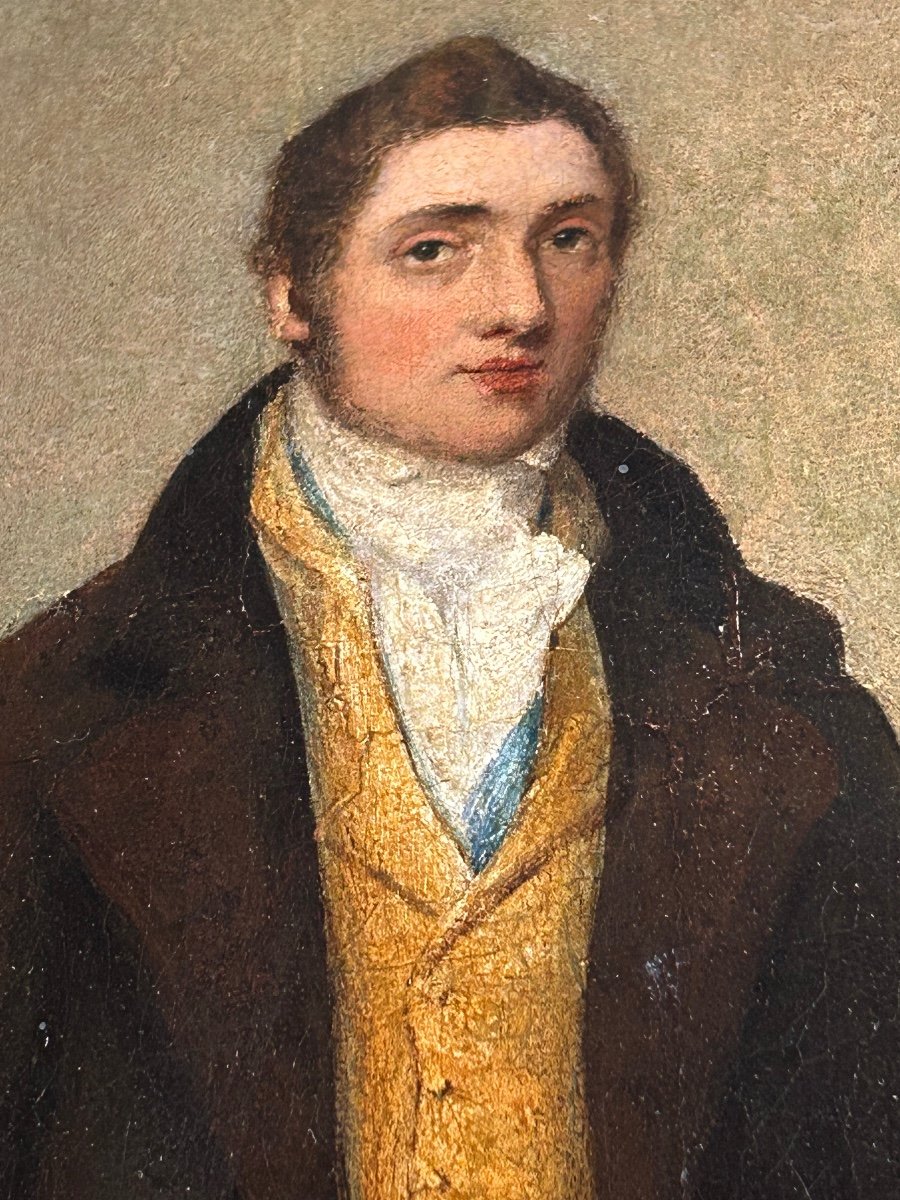 English School: Oil On Canvas Representing An English Gentleman Around 1800.-photo-4