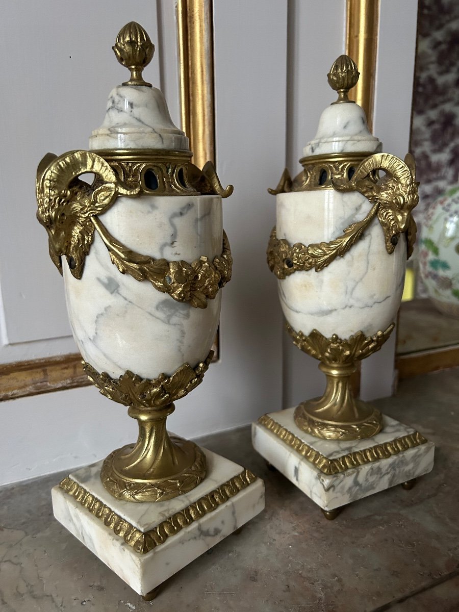 Pair Of Louis XVI Style Cassolettes Or Potpourri-photo-4