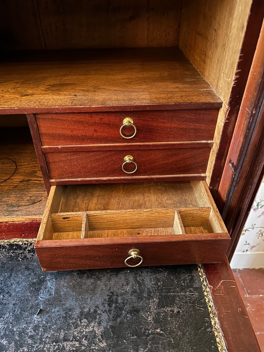 Louis XVI Period Secretary With Doors In Mahogany.-photo-2