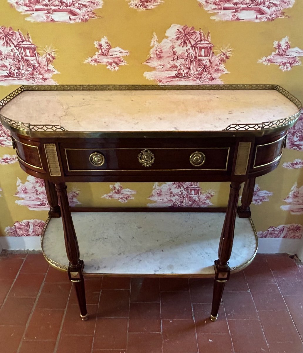 Louis XVI Period Serving Console Stamped Louis-noël Malle Et Jme-photo-8