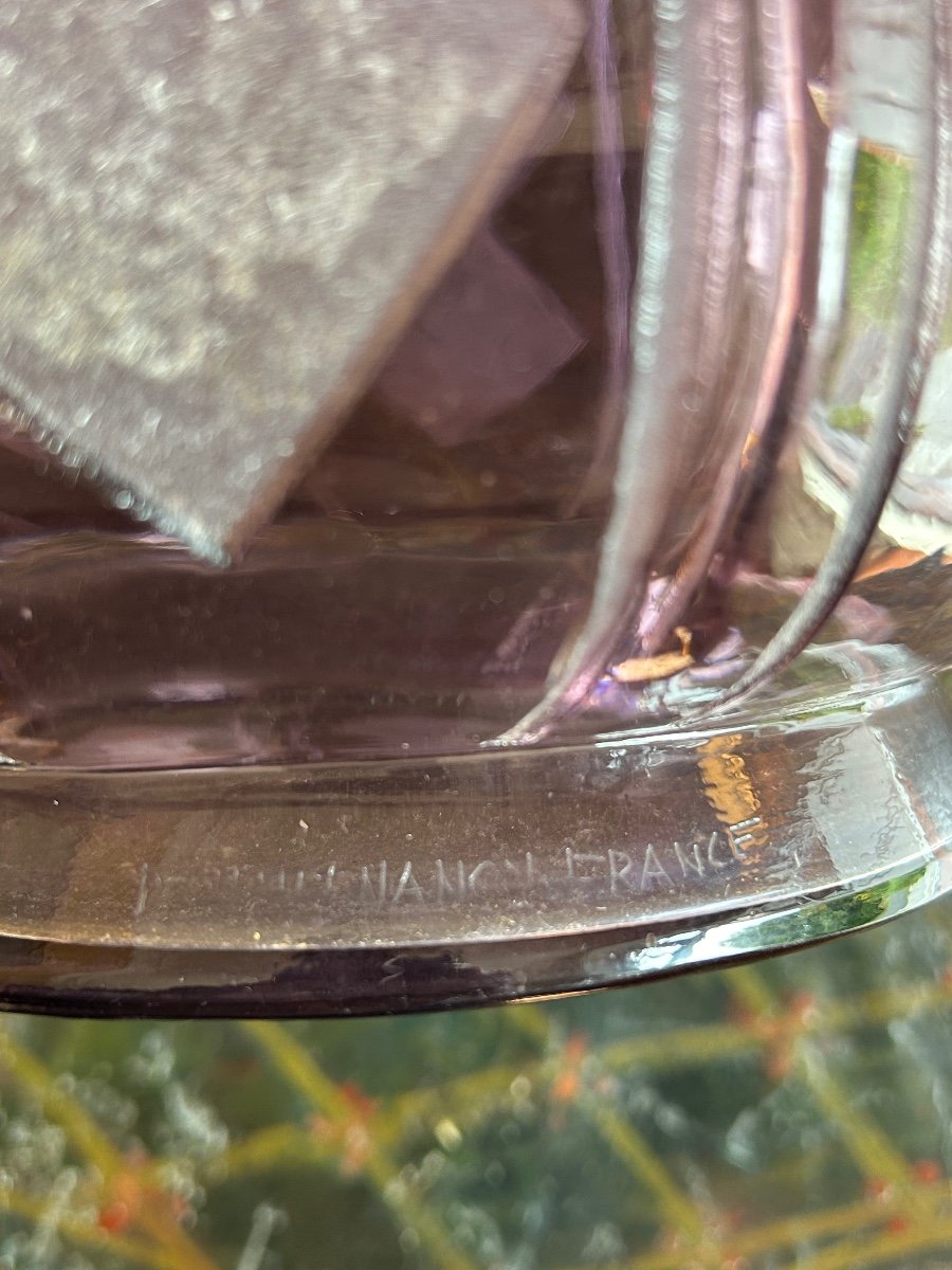 Large Vase Signed Daum In Purple Glass From The Art Deco Period Circa 1930-photo-2