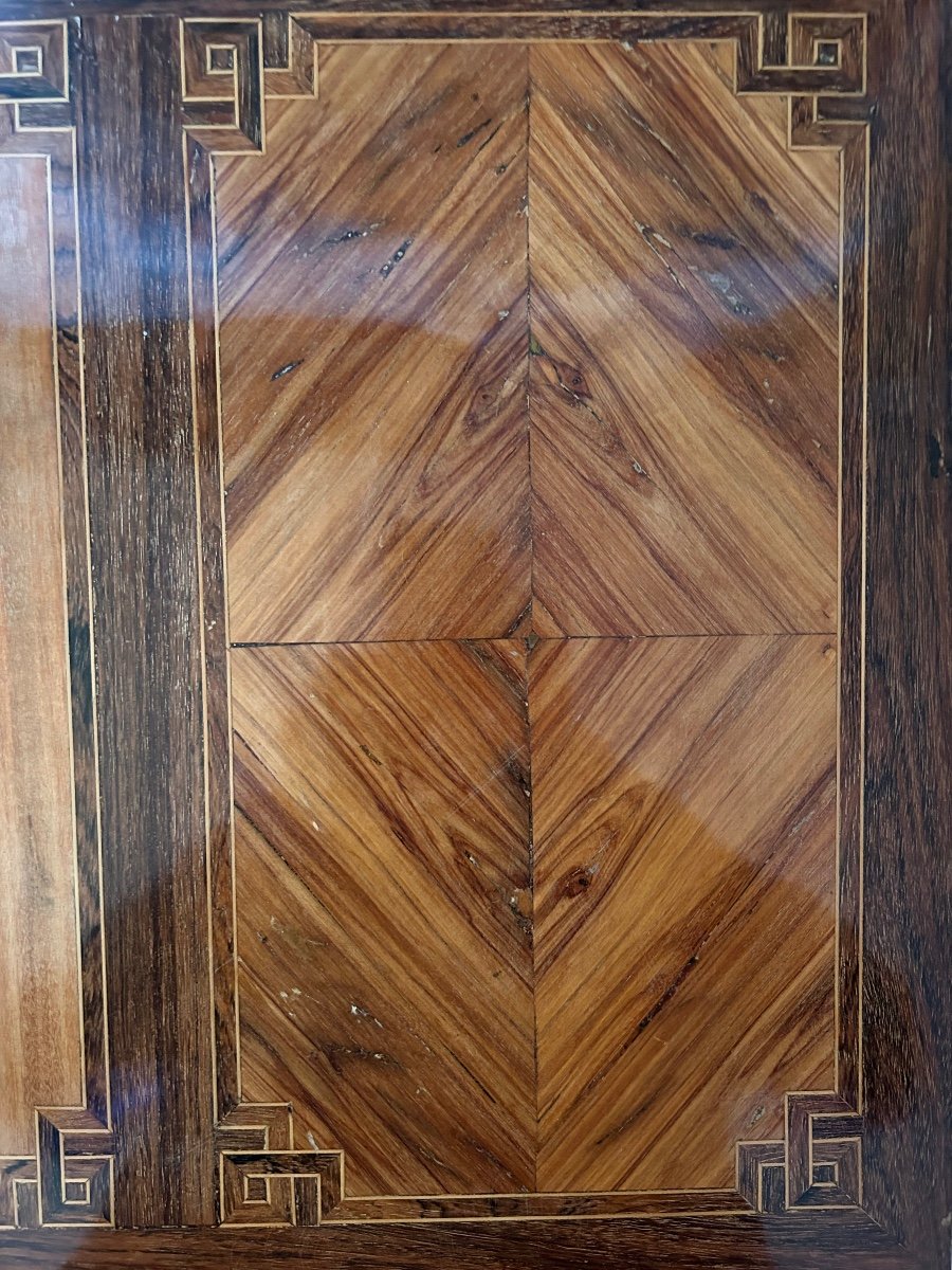 Game Table In Marquetry, Louis XVI Style , 18 Century.-photo-4