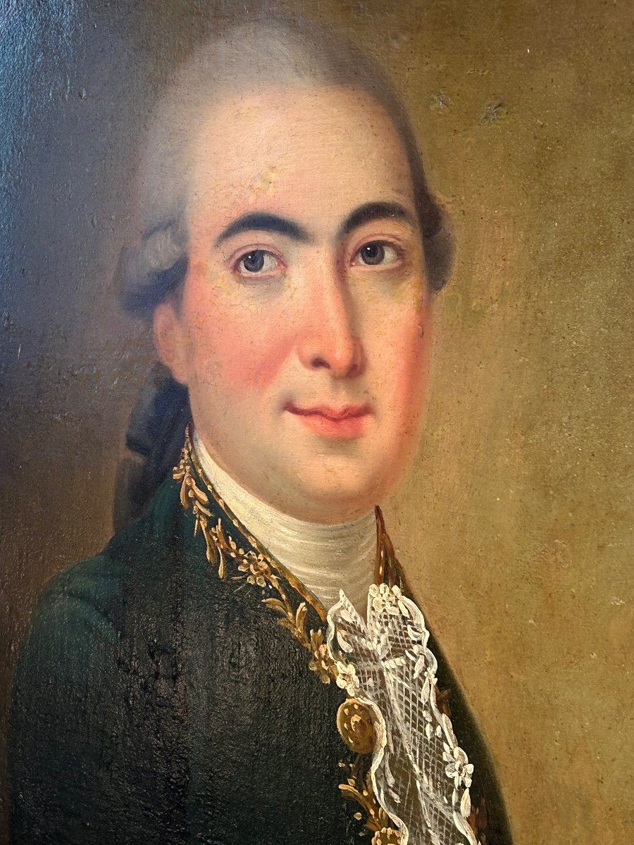 Portrait D’un Gentilhomme D’époque Louis XVI, Huile Sur Toile Signée Borgnis, Datée 1778-photo-3