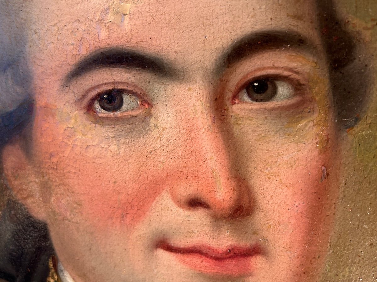 Portrait D’un Gentilhomme D’époque Louis XVI, Huile Sur Toile Signée Borgnis, Datée 1778-photo-2