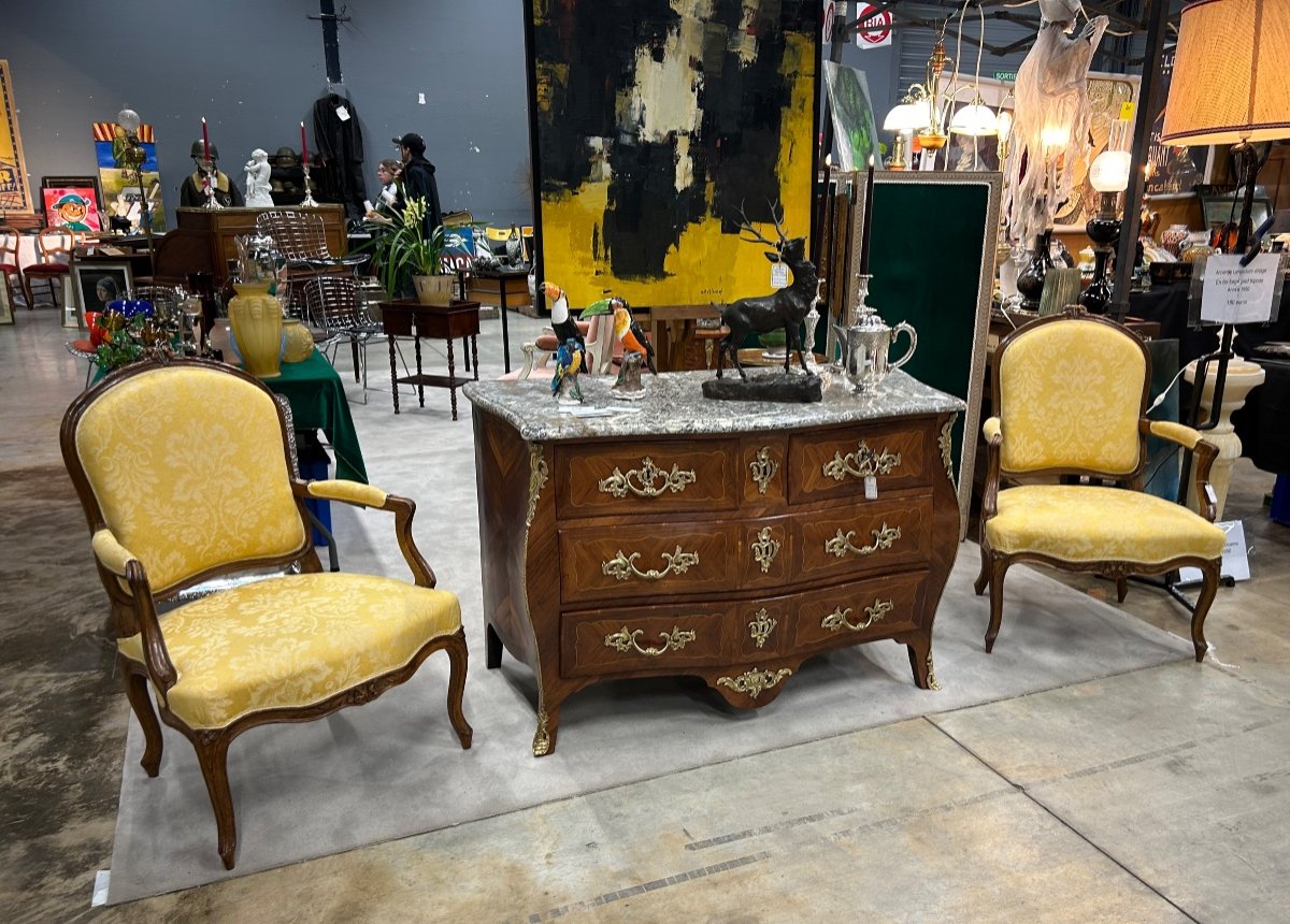 Pair Of Large Louis XV Period Armchairs-photo-2