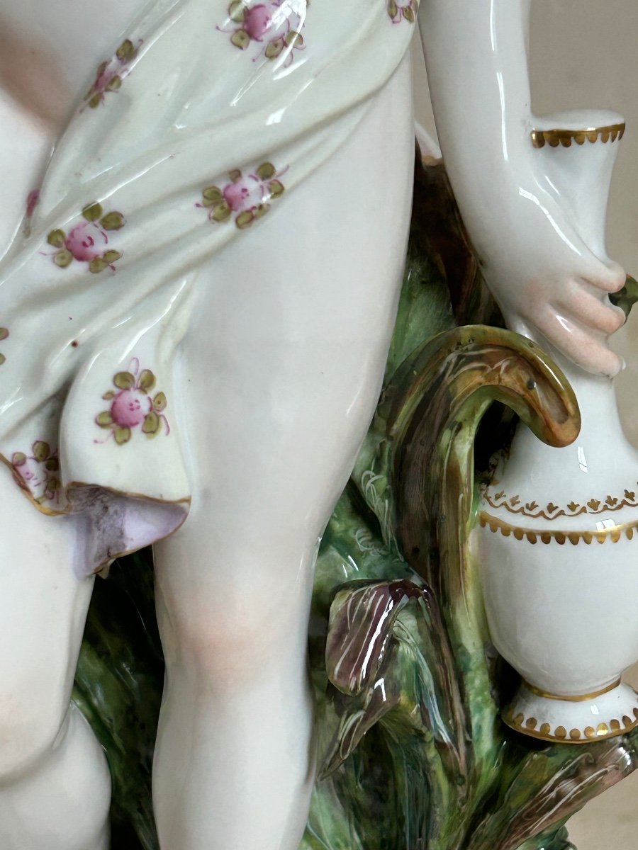 Pair Of Important Saxon Porcelain Subjects, Representing Summer And Winter-photo-6