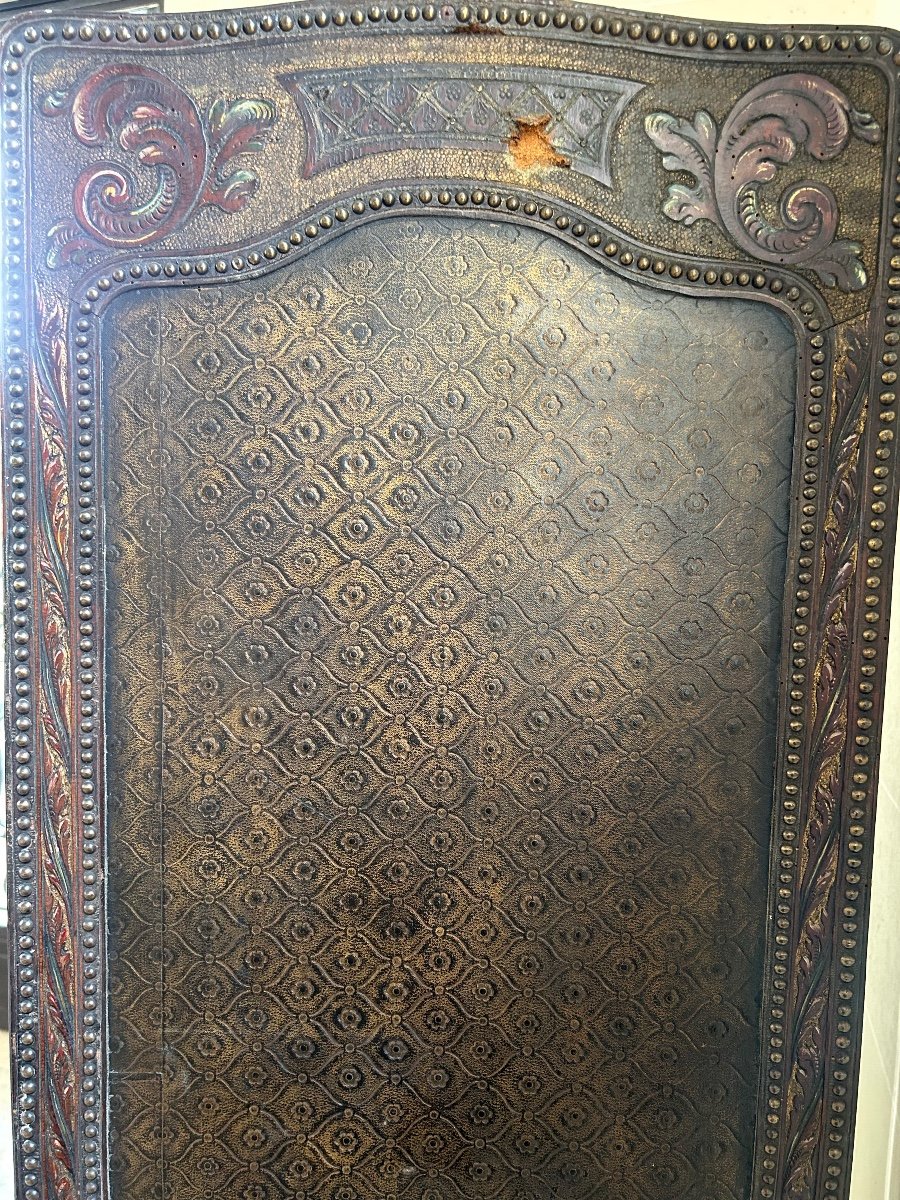 Large Solid Wood Screen With Coats Of Arms Of The Great Cities Of Spain, 19th Century.-photo-4