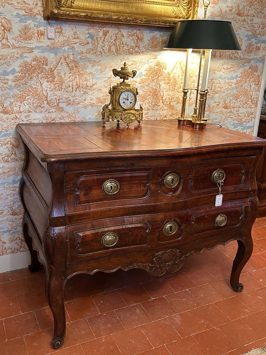 Commode sauteuse Provençale Galbée D’époque Louis XV-photo-2