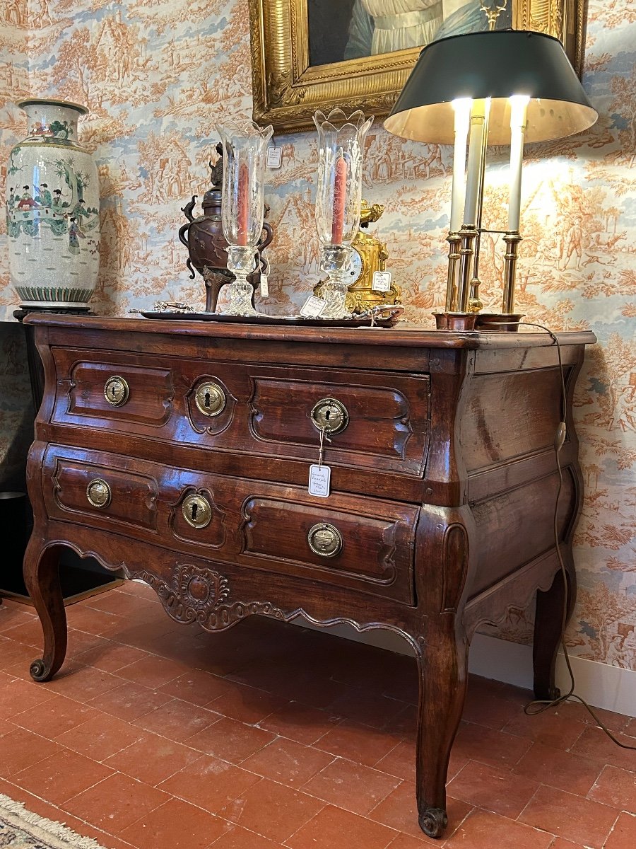 Commode sauteuse Provençale Galbée D’époque Louis XV-photo-4