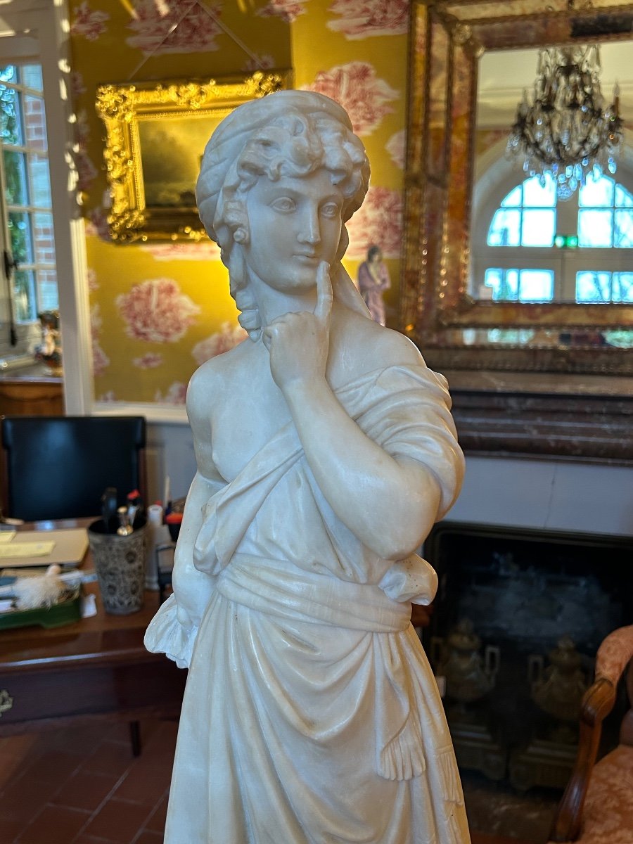 19th Century Carrara Marble Statue Of Ceres-photo-2