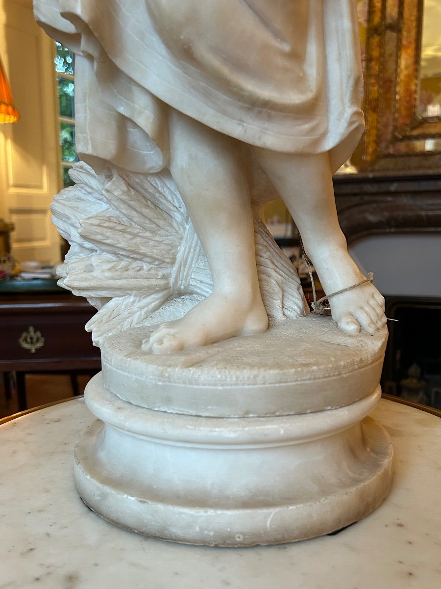 19th Century Carrara Marble Statue Of Ceres-photo-3