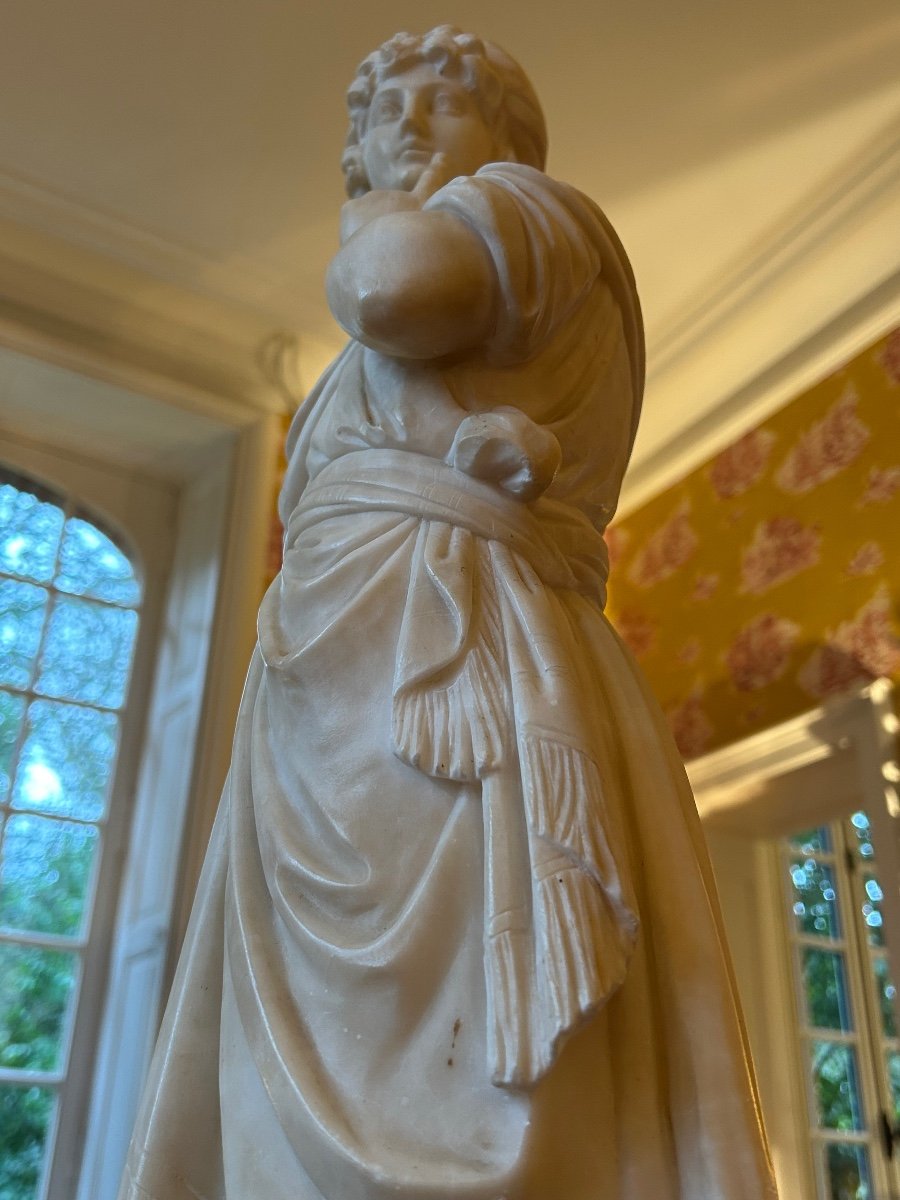 19th Century Carrara Marble Statue Of Ceres-photo-1