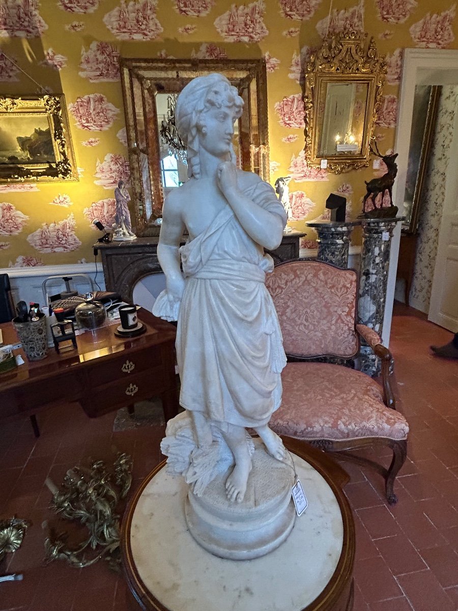 19th Century Carrara Marble Statue Of Ceres-photo-3