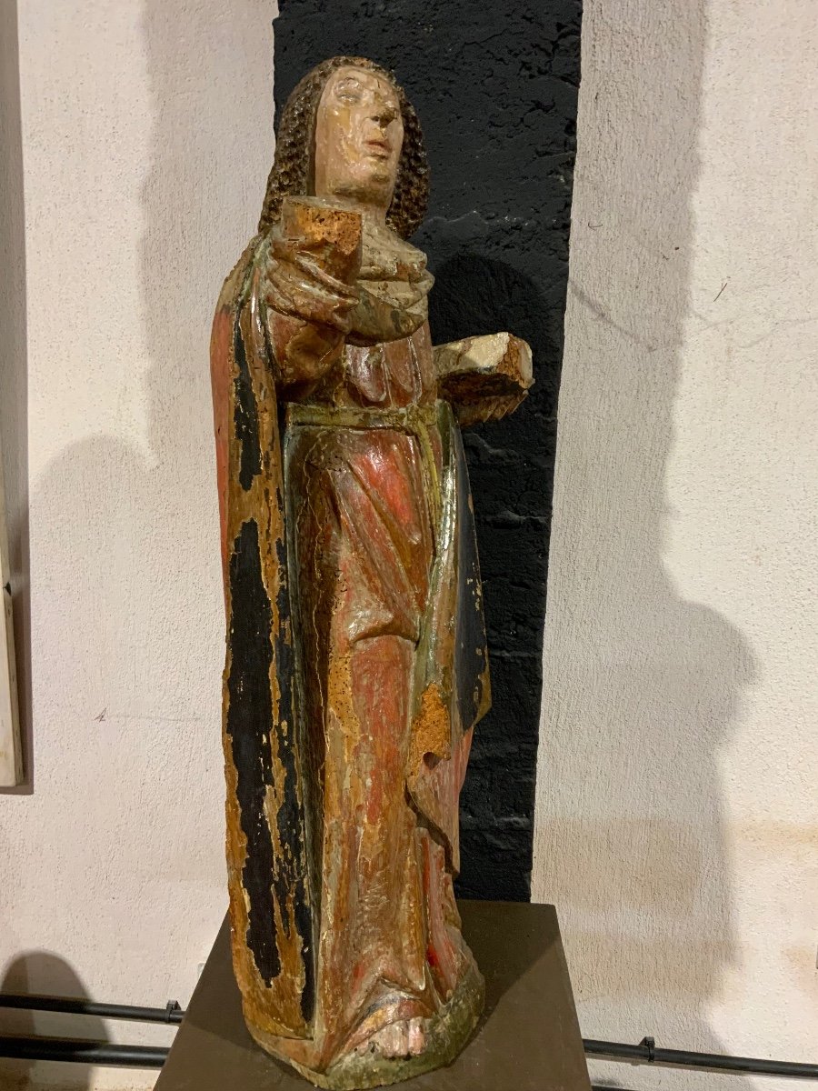 Polychrome Wood Sculpture Late 15th Century-photo-2