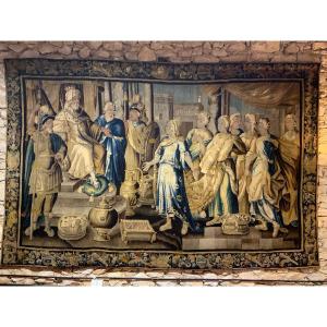 Aubusson Tapestry With Large Characters From The 17th Century