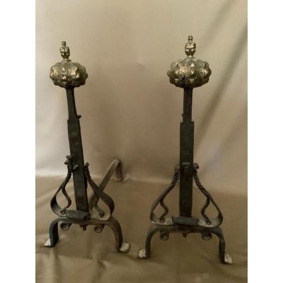 Pair Of Renaissance Andirons