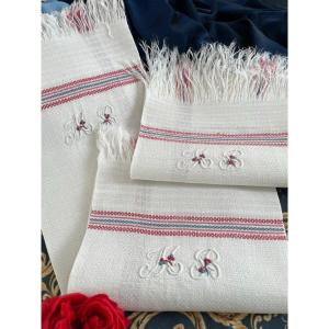 Guest Towels - Granite Linen - Mb Monogram - Antique Linen