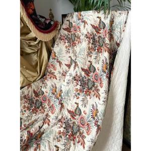 Quilted Blanket - Printed Cotton - Provencal Bedspread - 19th Century 