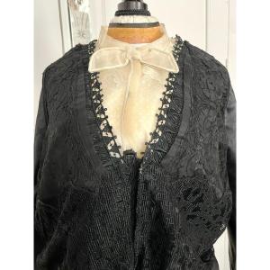 Black Silk Bodice - Late 19th Century 